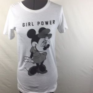 Disney White Tee Shirt Size Youth Small Black Lettering